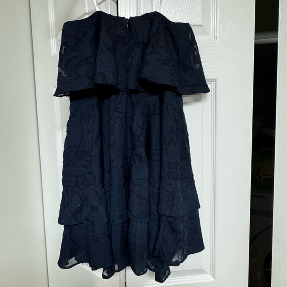 Lulu’s Navy Blue Strapless Lace Dress - Picture 2 of 2